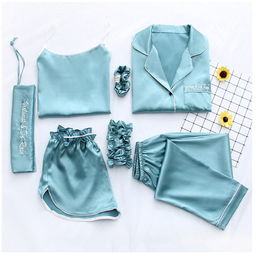 舒適與性感的完美融合 冰絲家居服七件套，打造居家精致生活